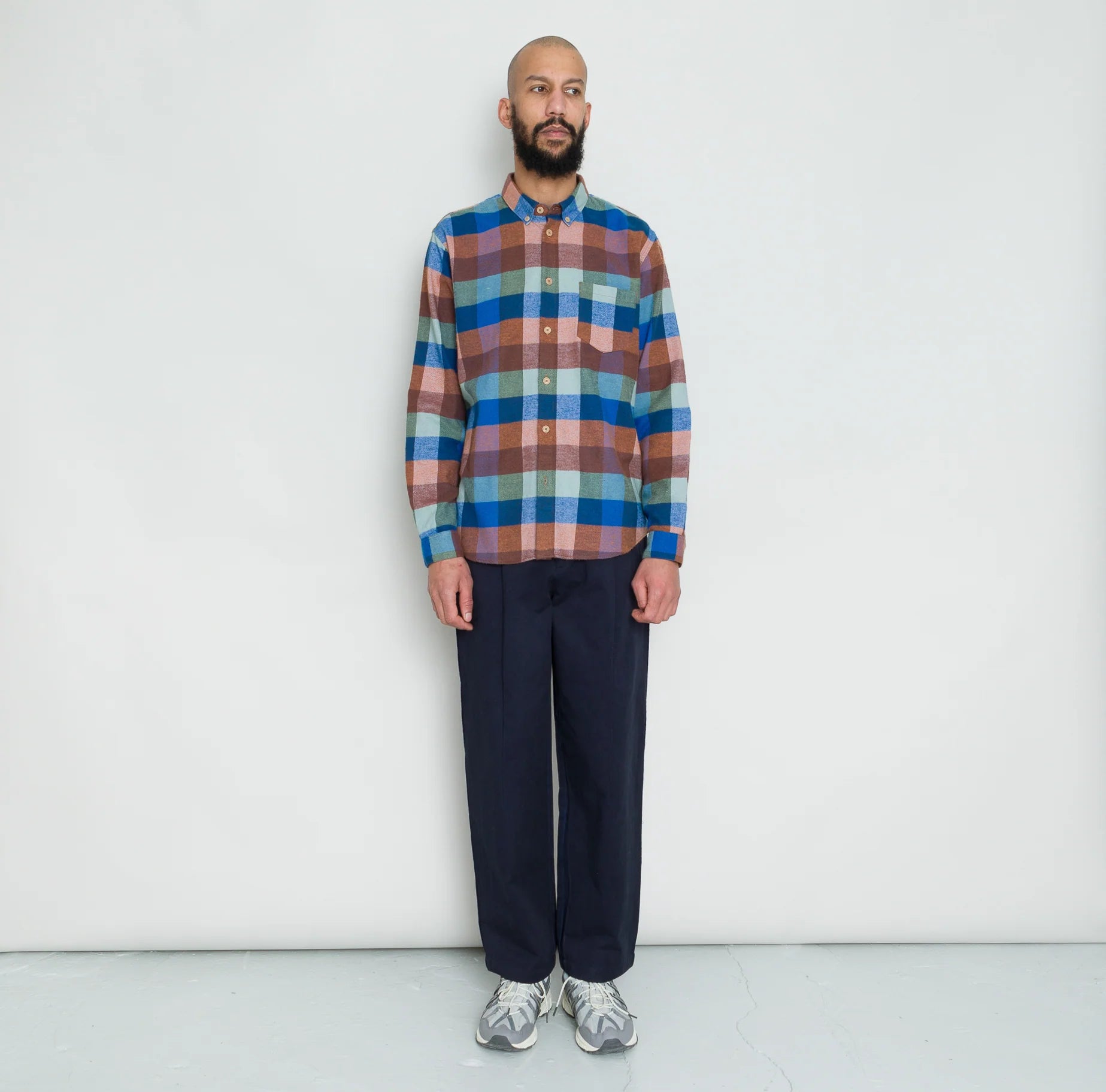 Relaxed Fit Shirt - Rust Navy Mix