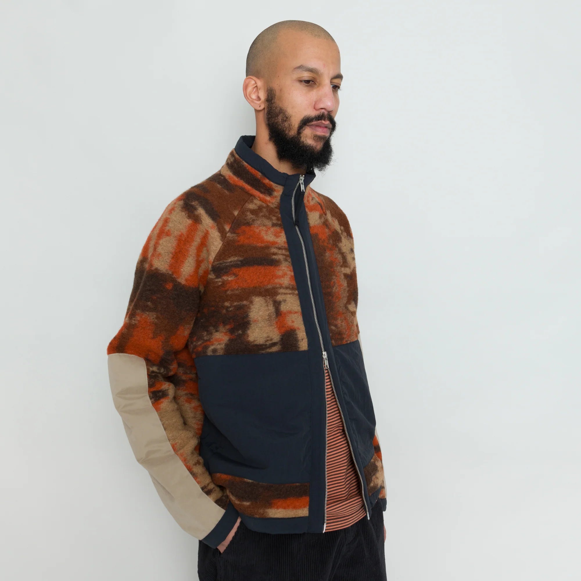 Signal Fleece Jacket - Rust Multi Jacquard