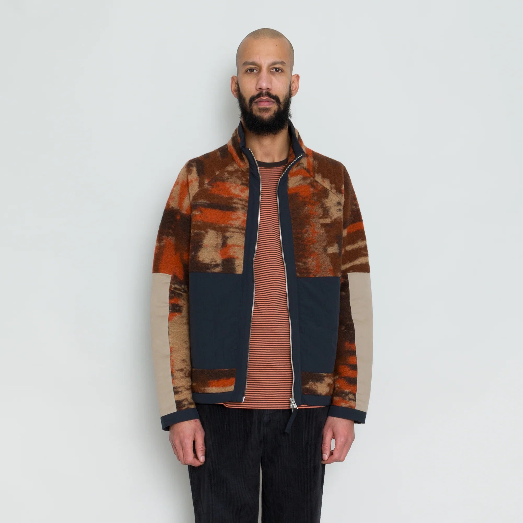 Signal Fleece Jacket - Rust Multi Jacquard