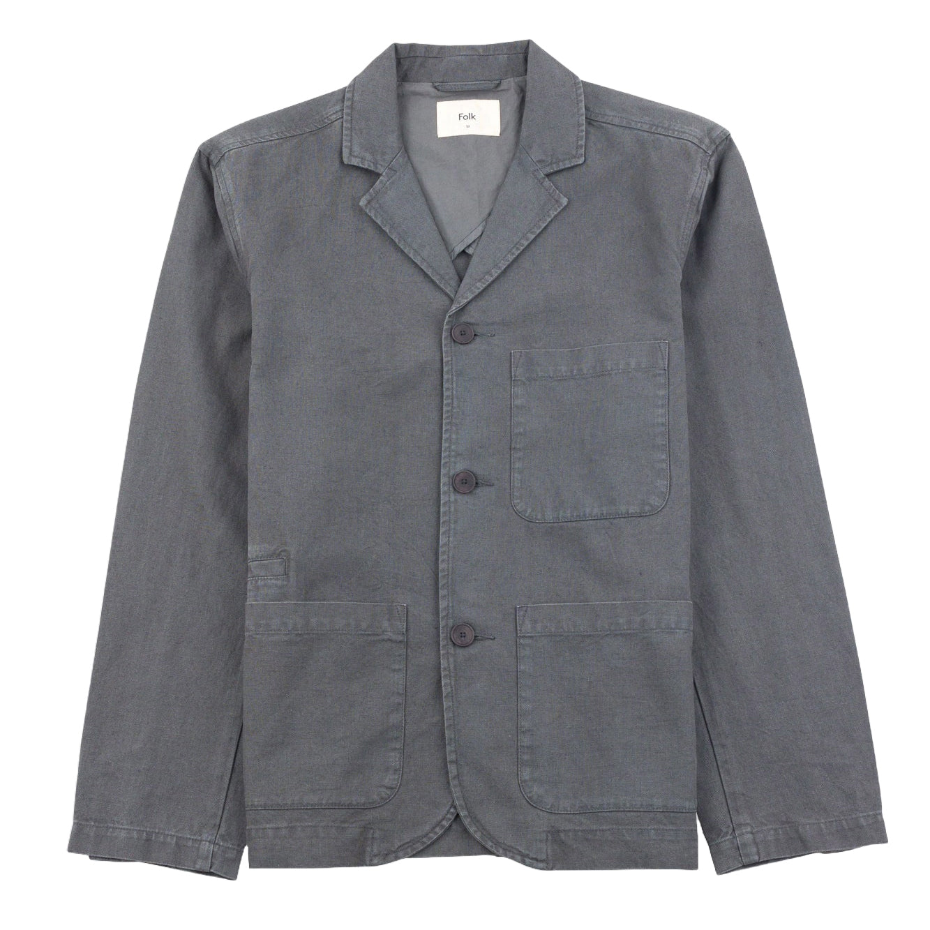 Wide Fit Blazer - Charcoal Hemp Canvas