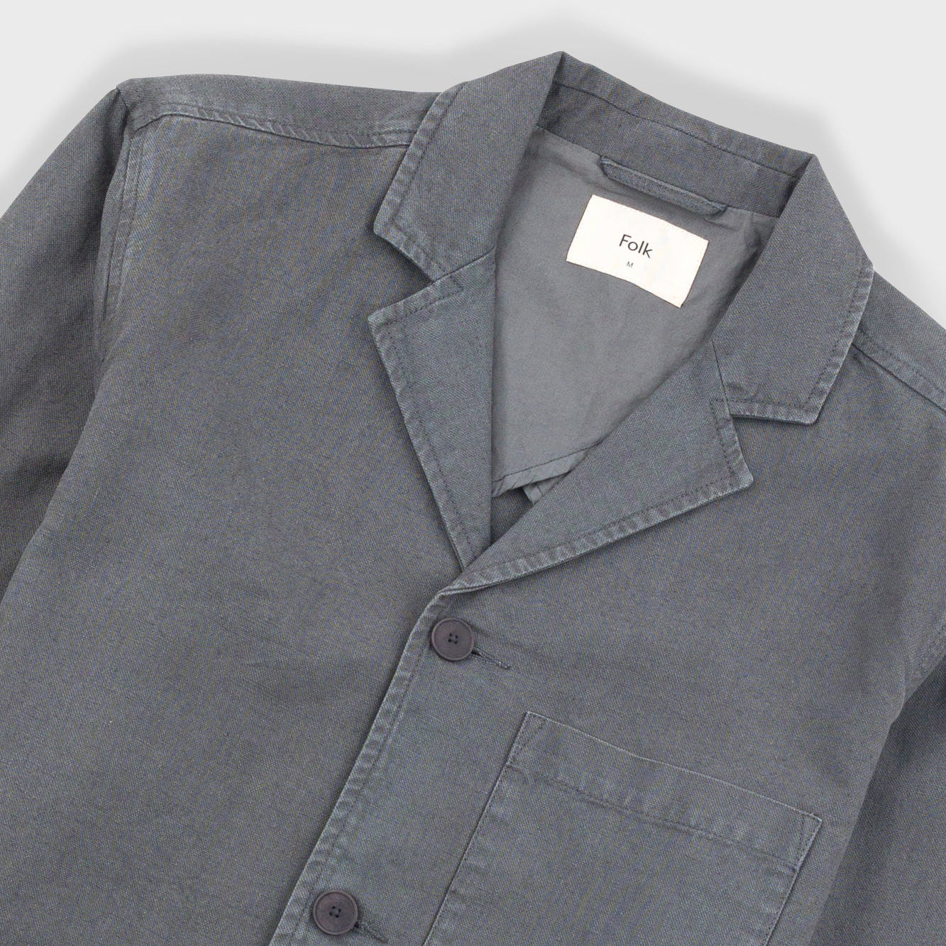 Wide Fit Blazer - Charcoal Hemp Canvas