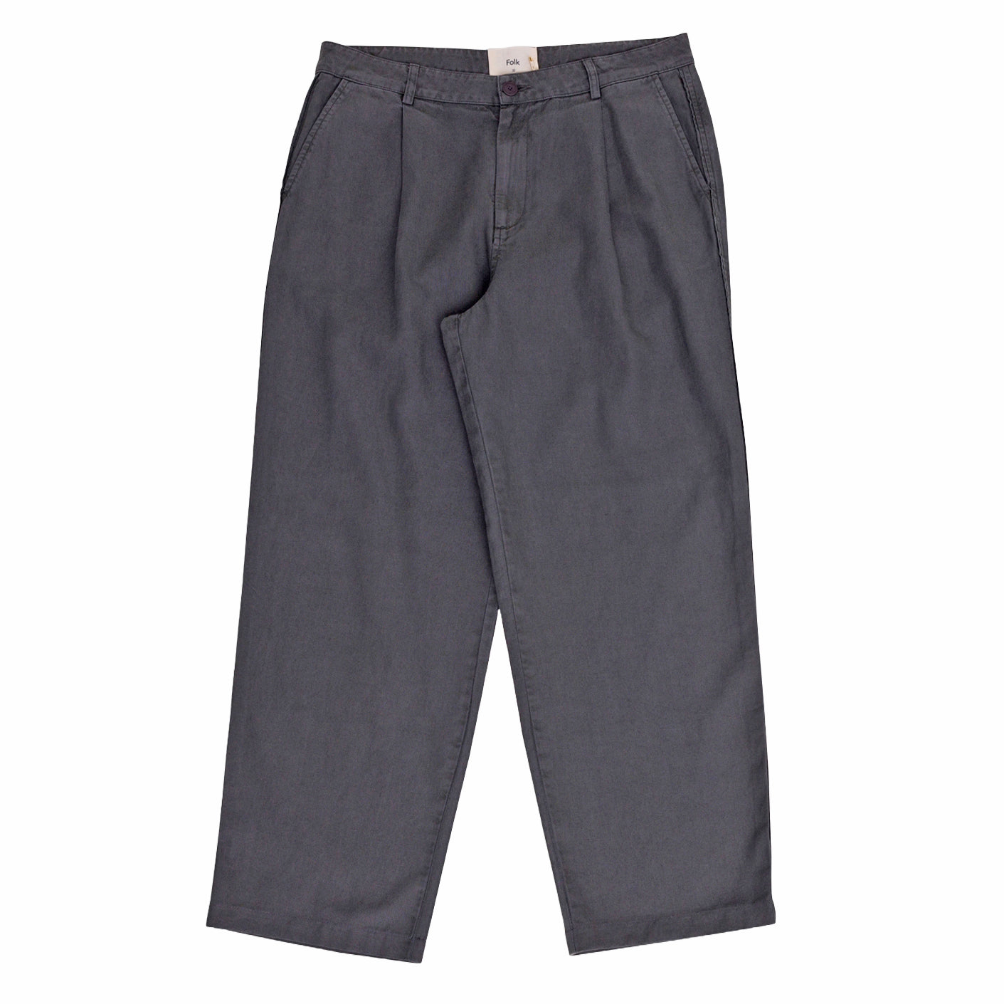 Wide Fit Trouser - Charcoal Hemp Canvas