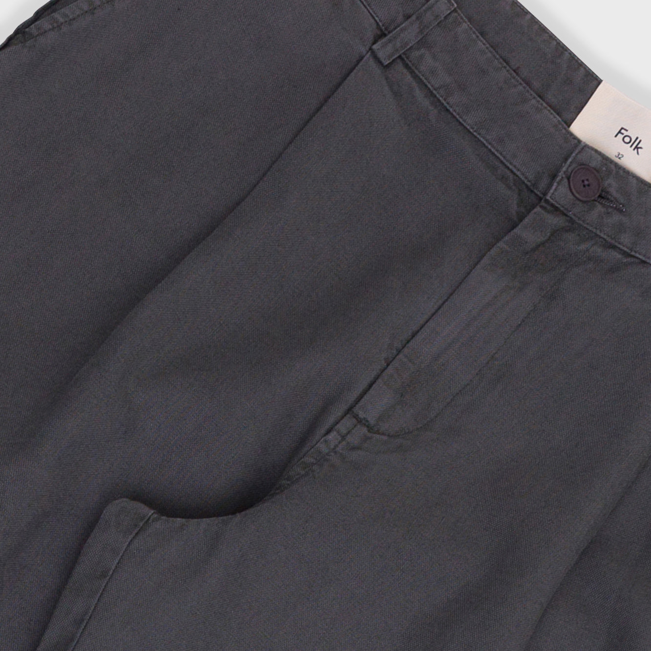 Wide Fit Trouser - Charcoal Hemp Canvas