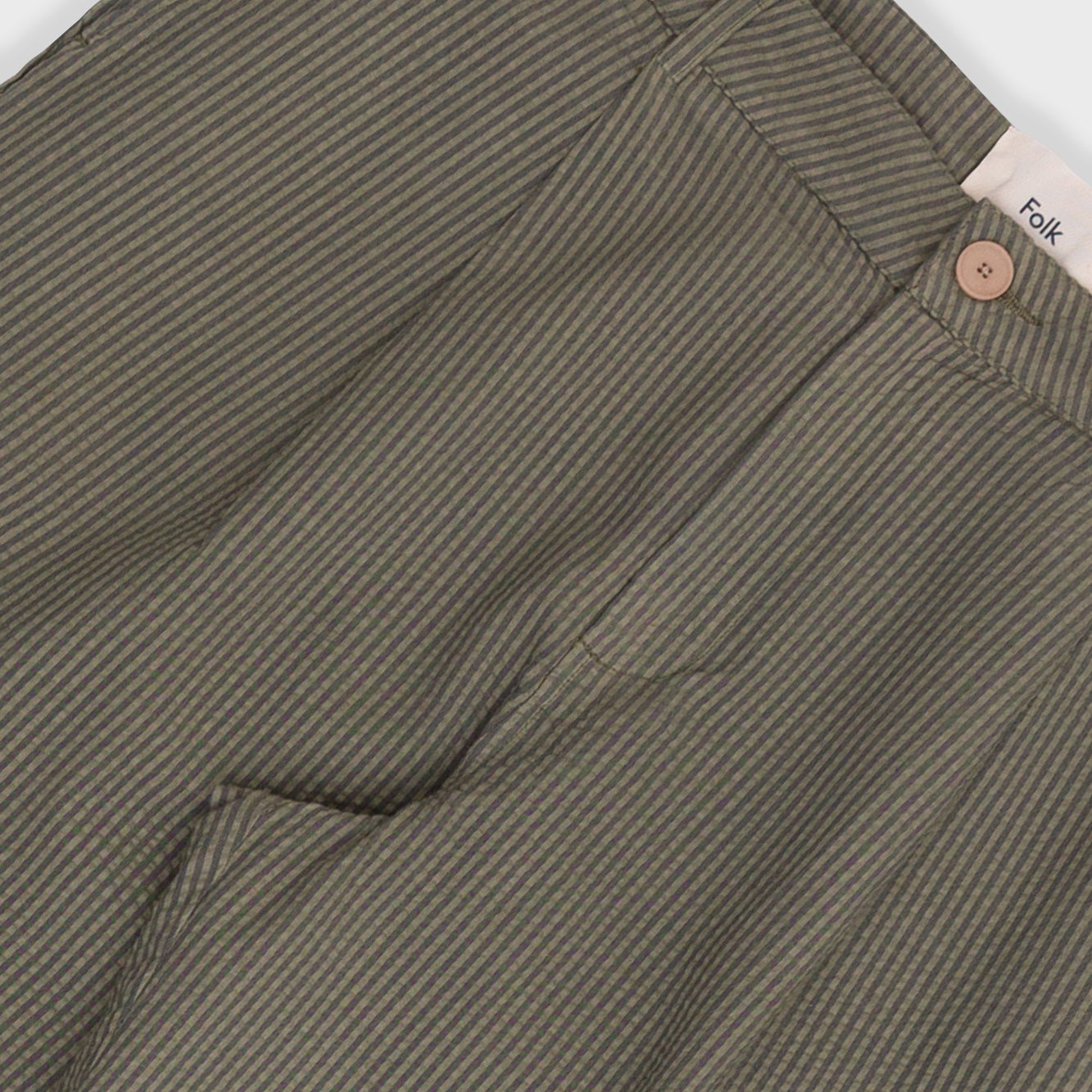 Wide Fit Trouser - Sage Overdyed Stripe