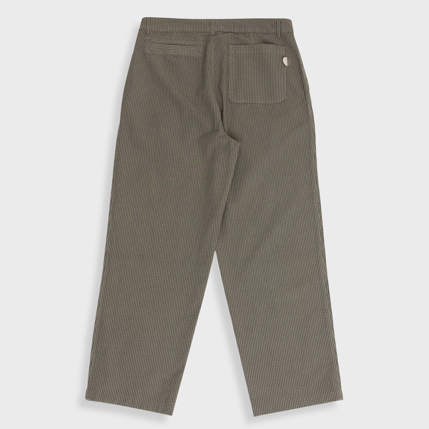 Wide Fit Trouser - Sage Overdyed Stripe