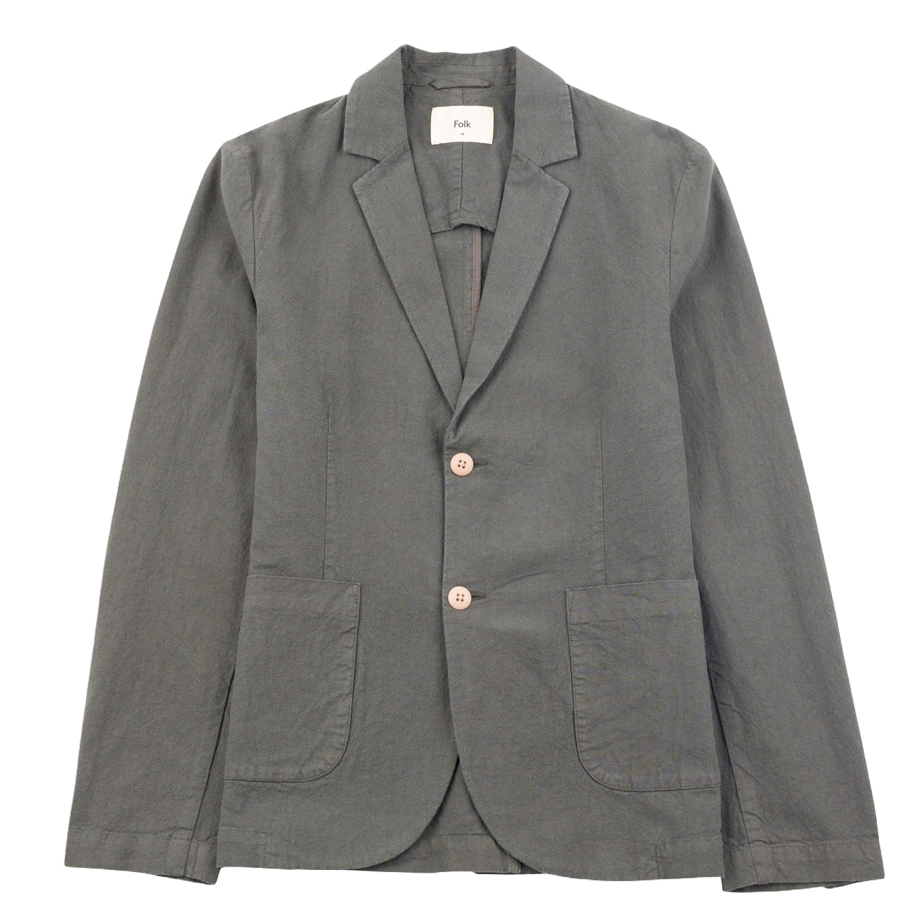 Cotton Linen Blazer - Dark Sage