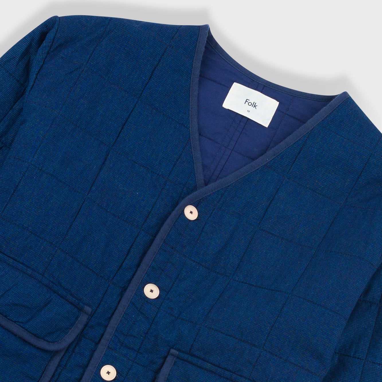 Lightweight Liner Jacket - Indigo Microcheck