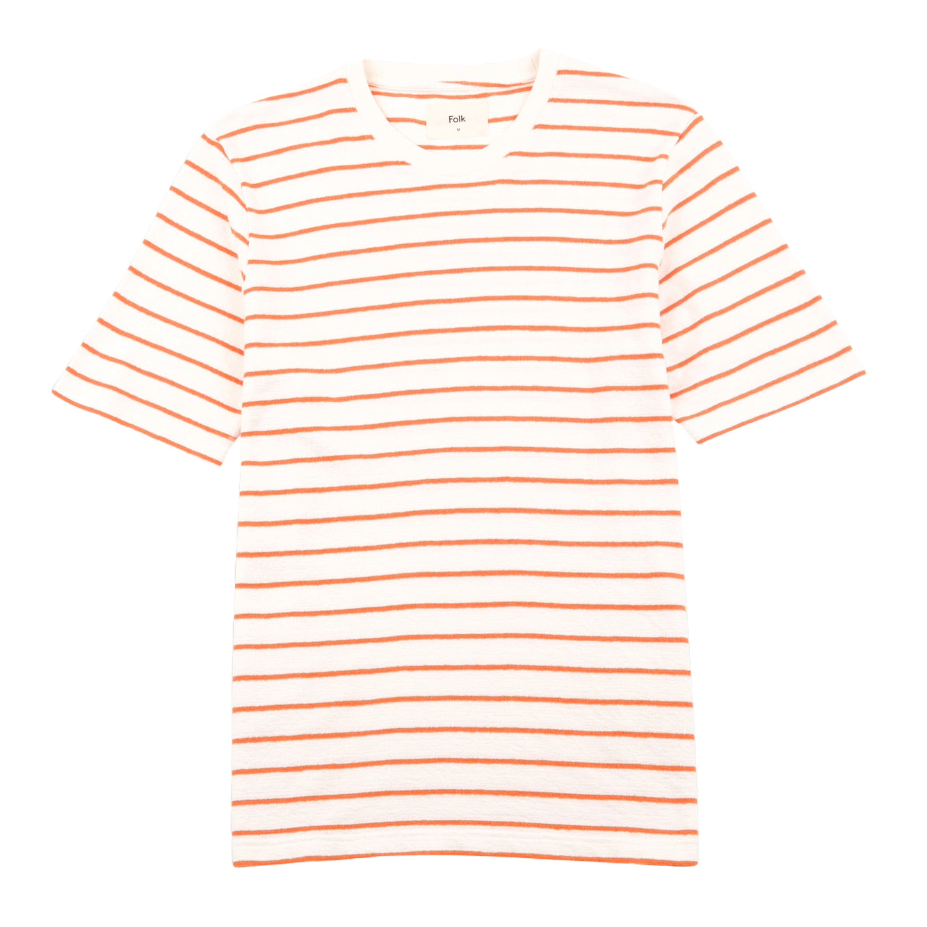 Textured Stripe Tee - Ecru/Orange