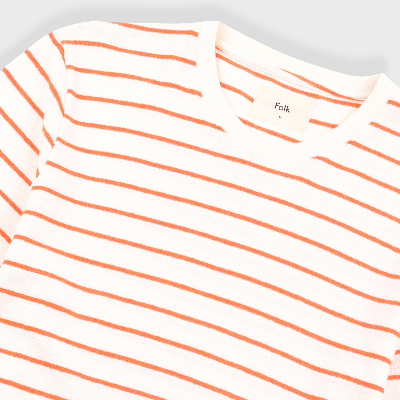 Textured Stripe Tee - Ecru/Orange