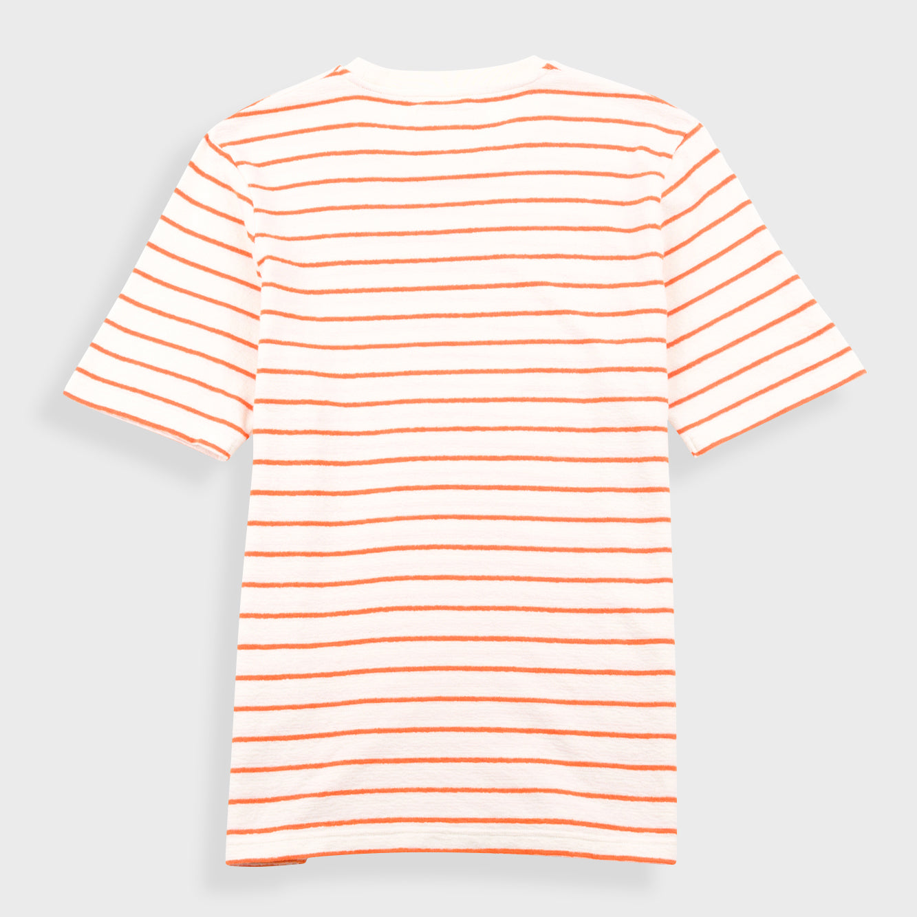 Textured Stripe Tee - Ecru/Orange