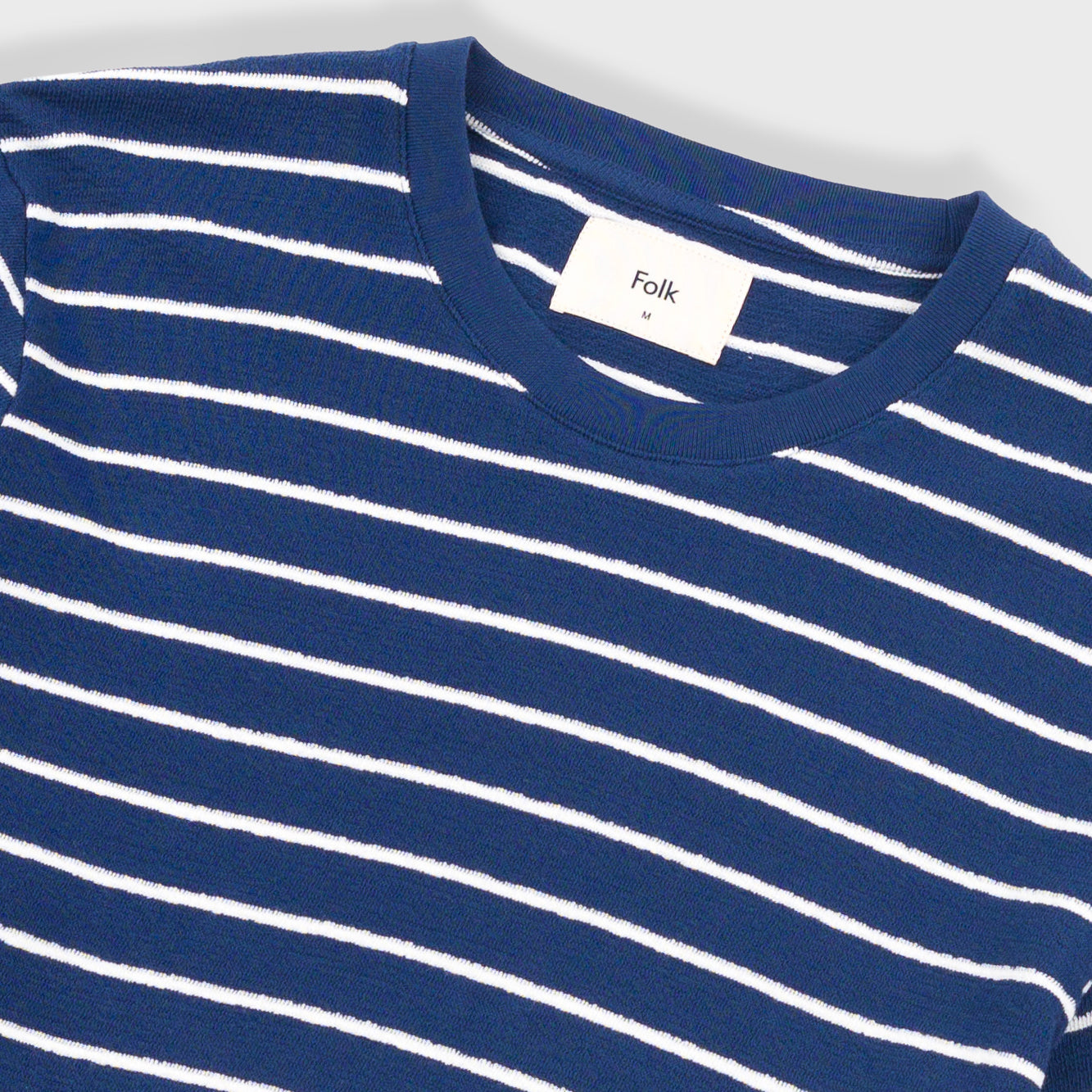 Textured Stripe Tee - Soft Blue/Ecru