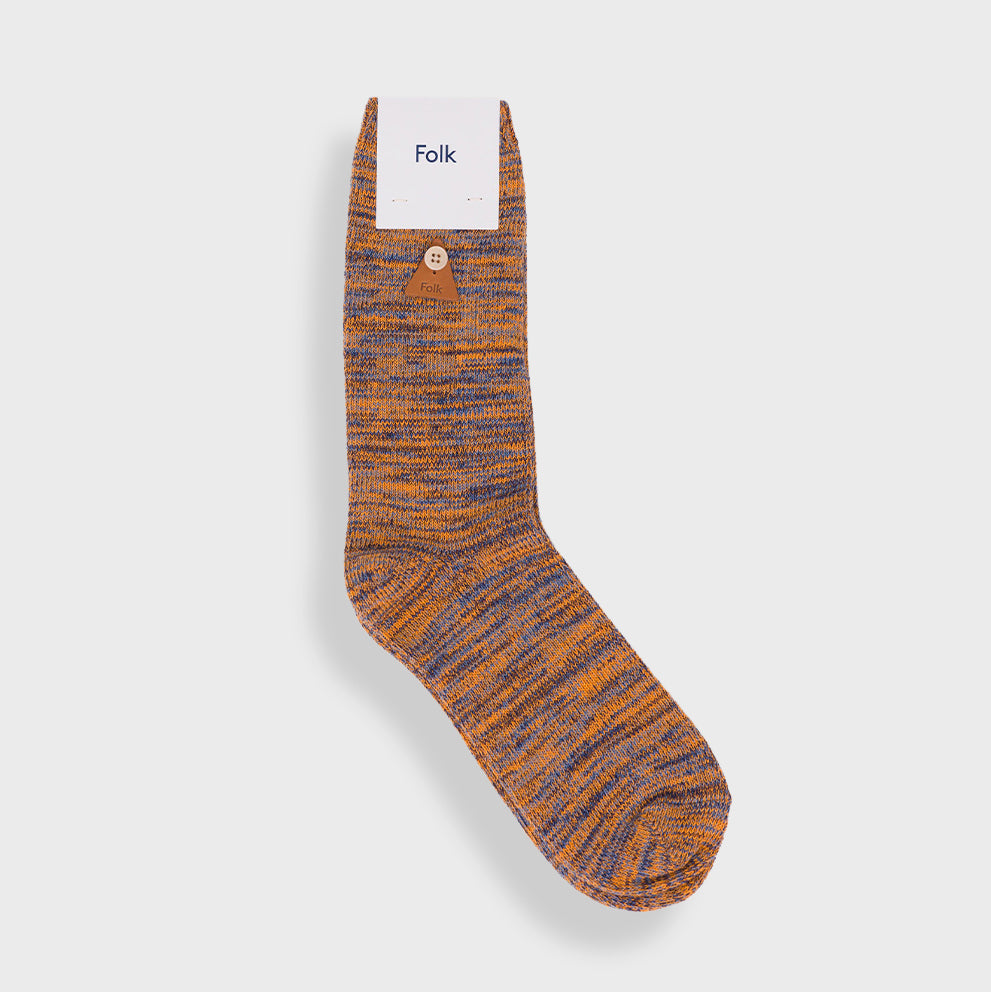 Melange Socks - Orange Soft Blue Mix