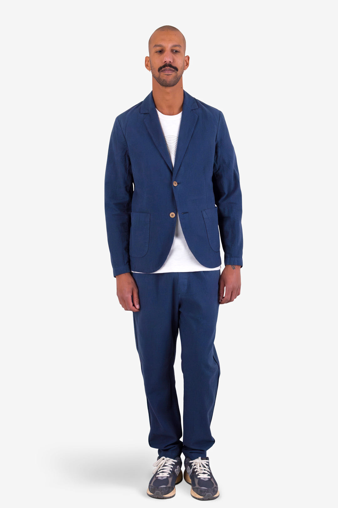 Cotton Linen Blazer - Soft Navy