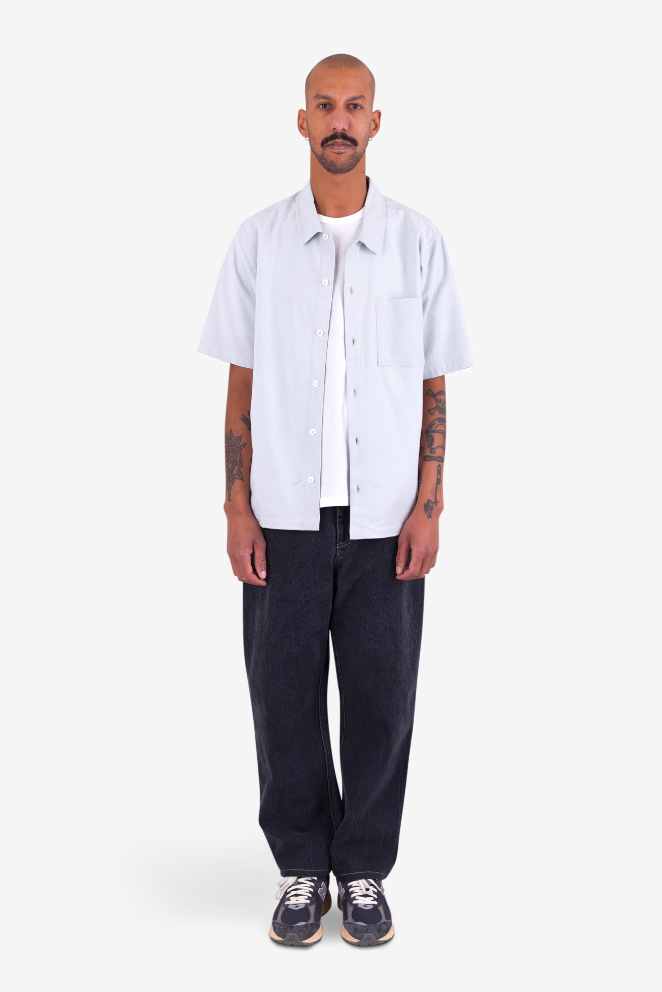 Gabe Shirt - Mineral Blue Linen Mix