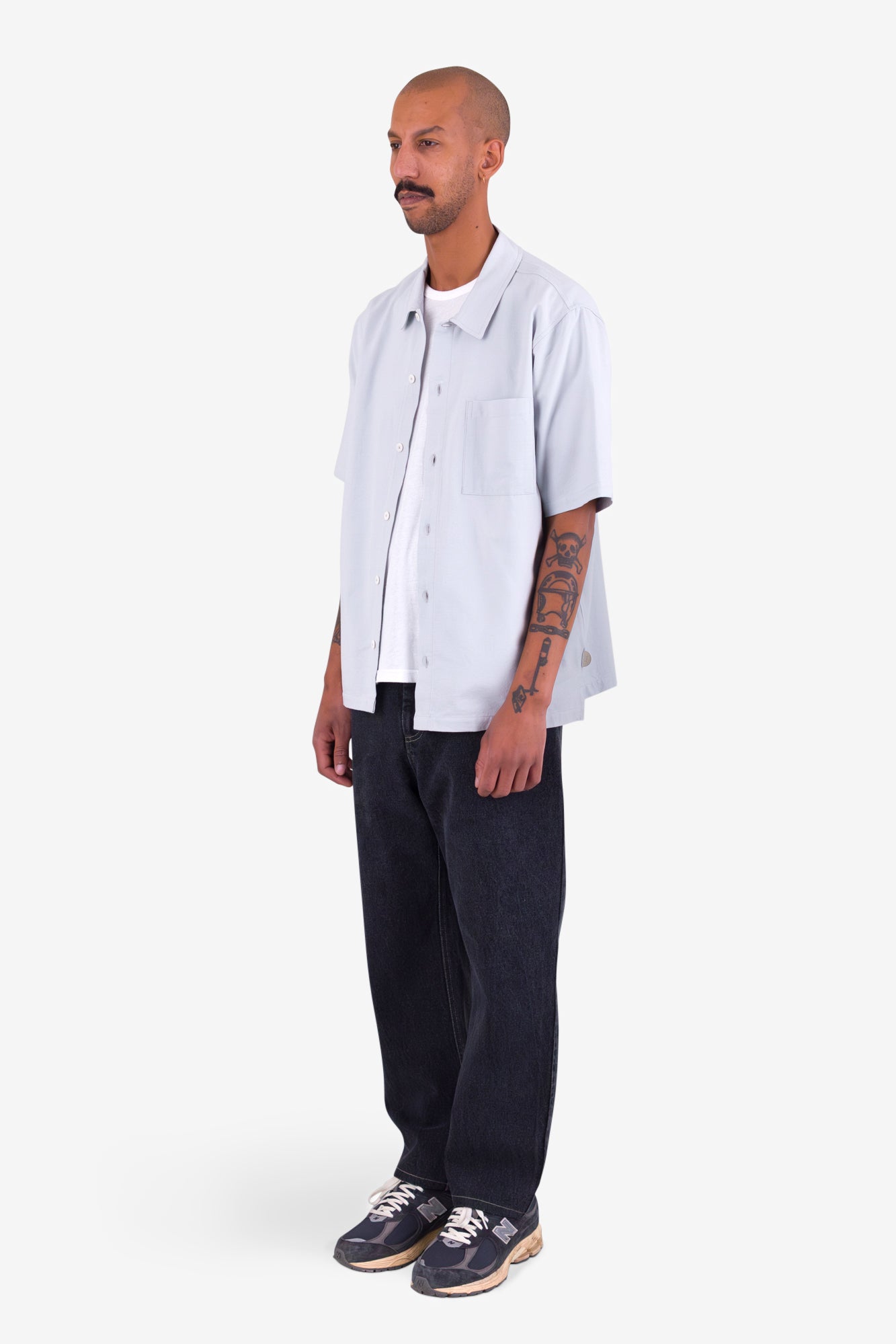 Gabe Shirt - Mineral Blue Linen Mix