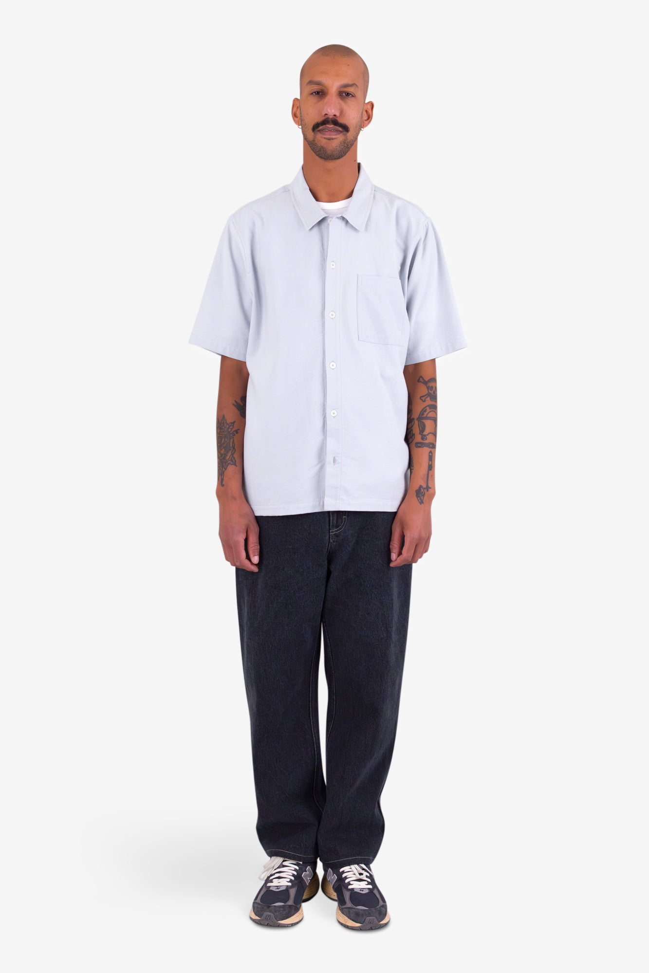 Gabe Shirt - Mineral Blue Linen Mix