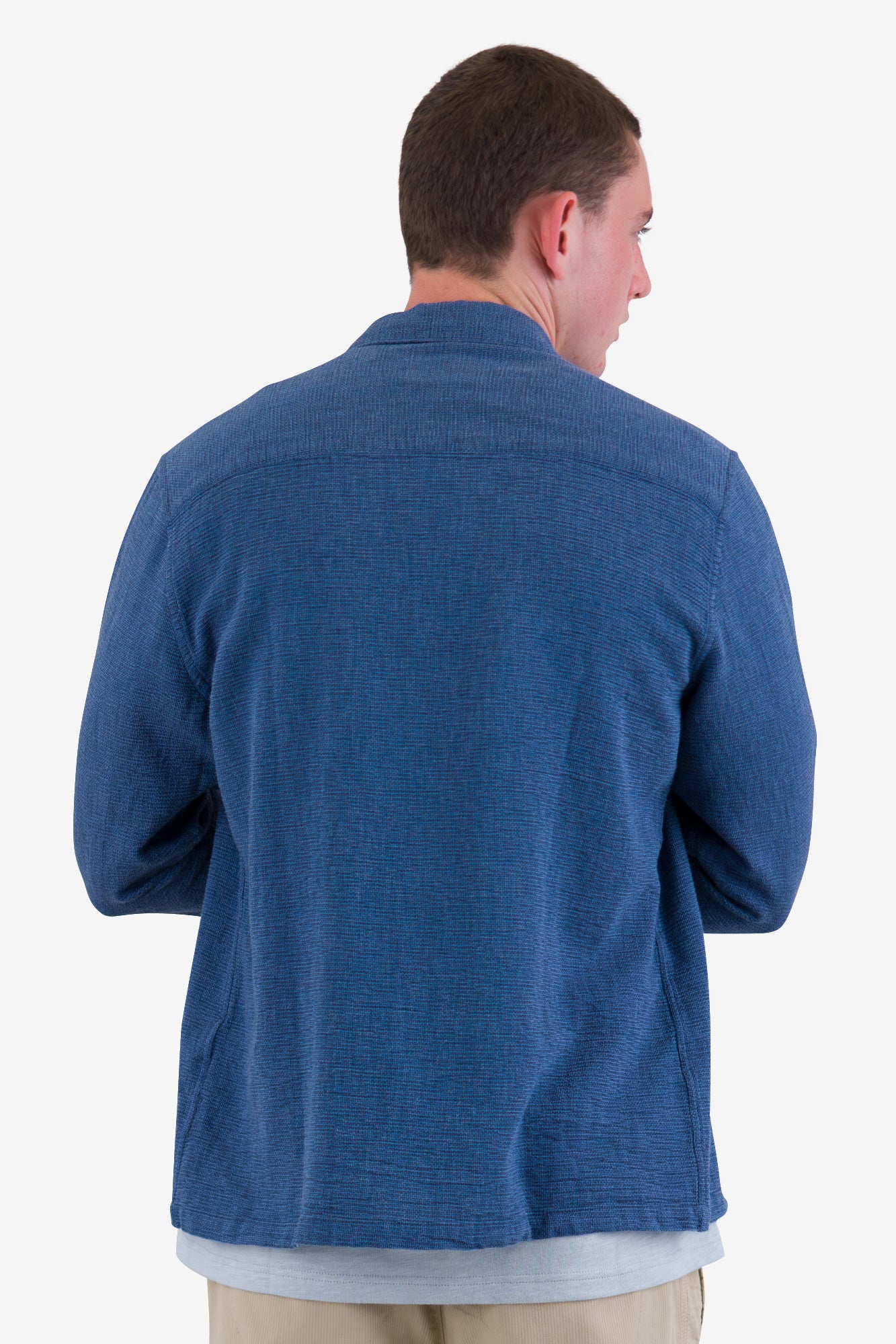 Patch Shirt - Indigo Basketweave