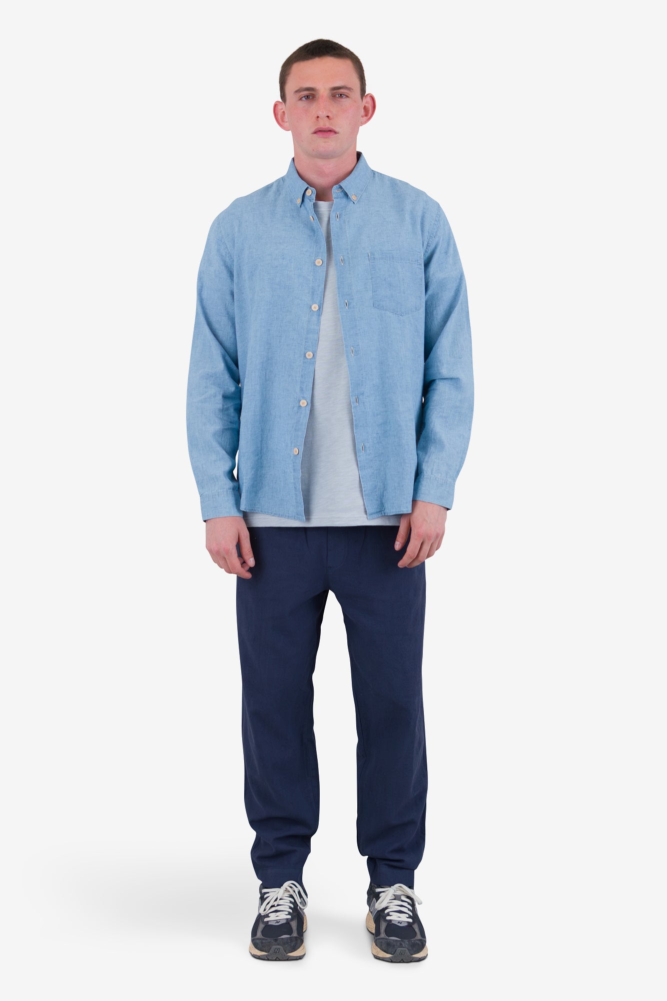 Relaxed Fit Shirt - Indigo Microcheck