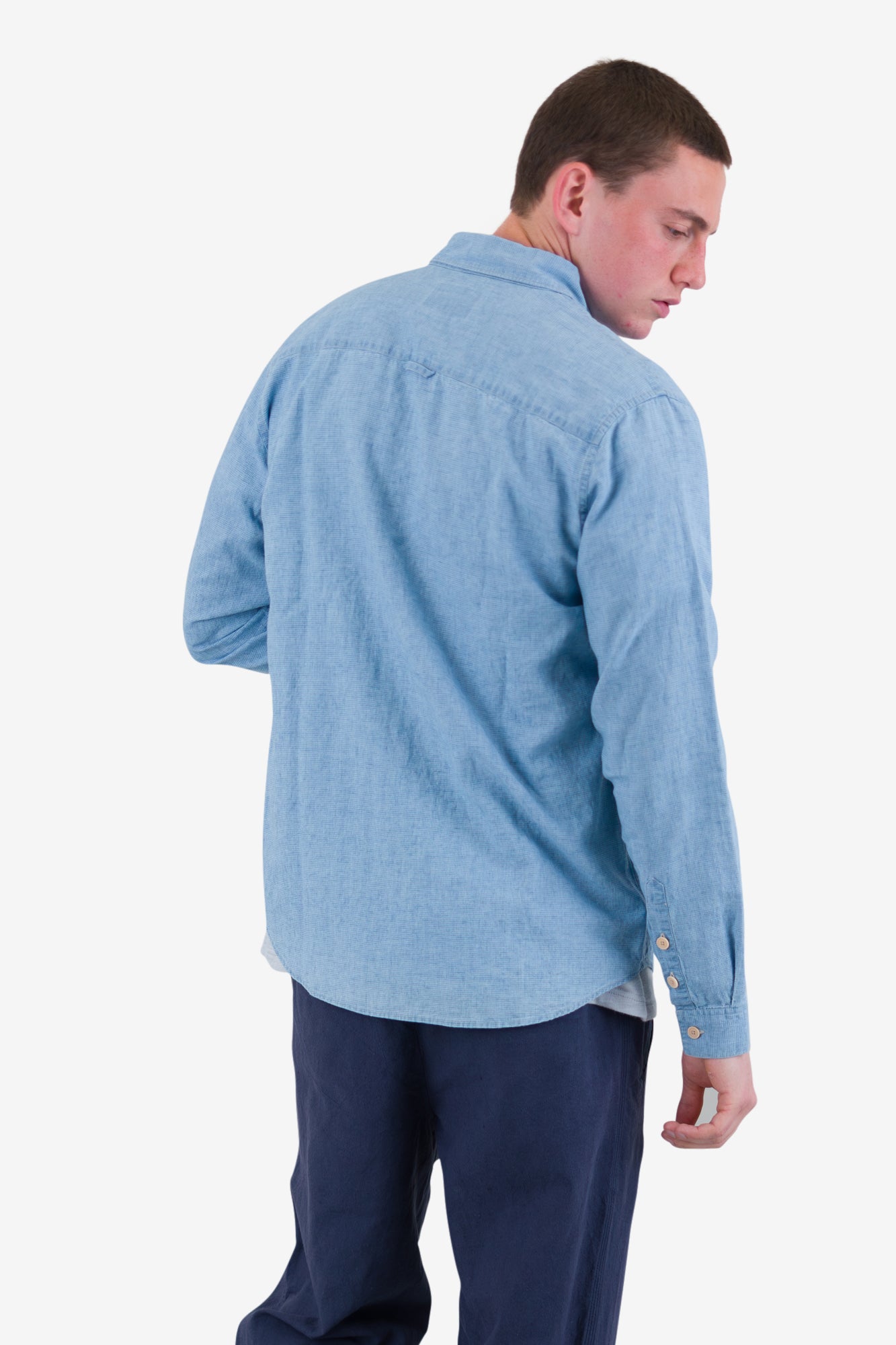 Relaxed Fit Shirt - Indigo Microcheck