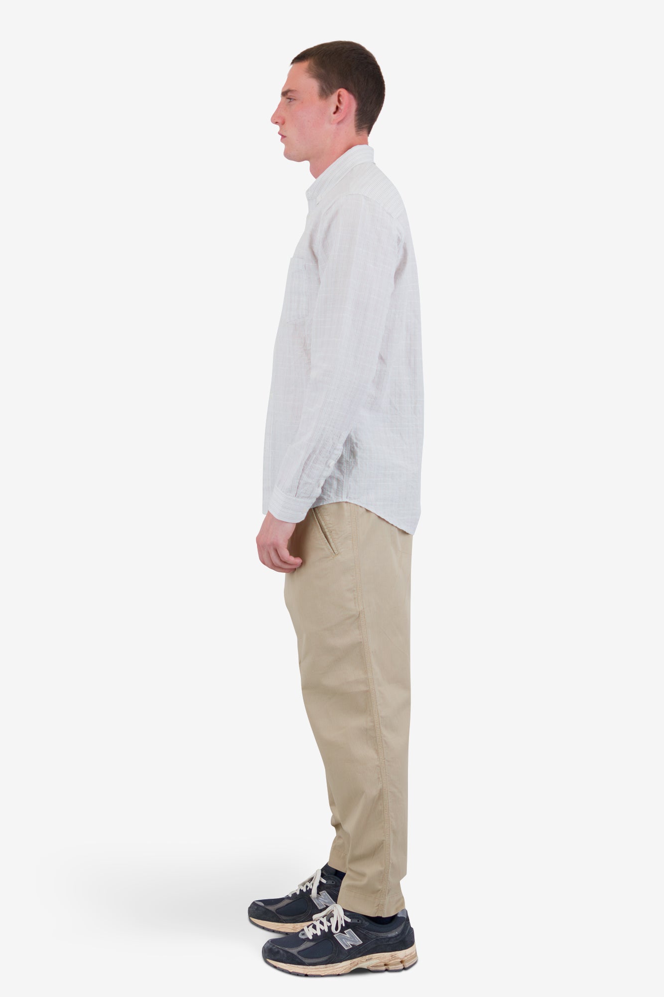 Relaxed Fit Shirt - Sage Microstripe Slub