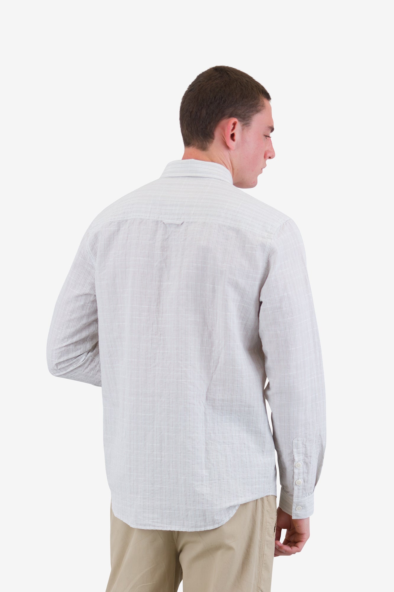 Relaxed Fit Shirt - Sage Microstripe Slub