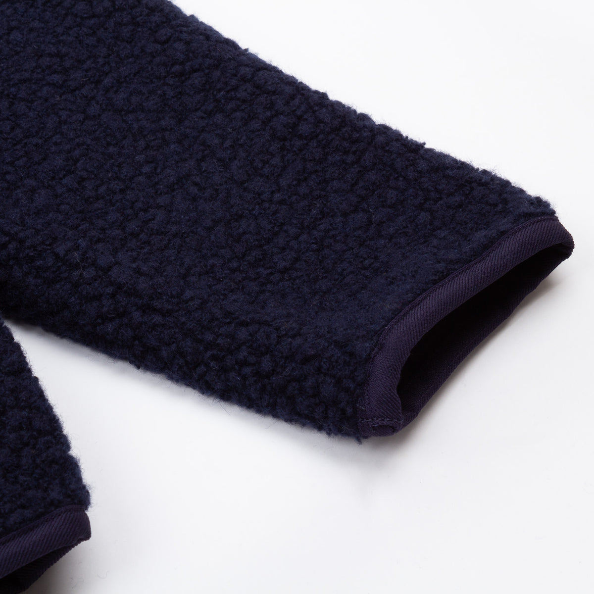 Zipped Sherpa Jacket - Navy Wool