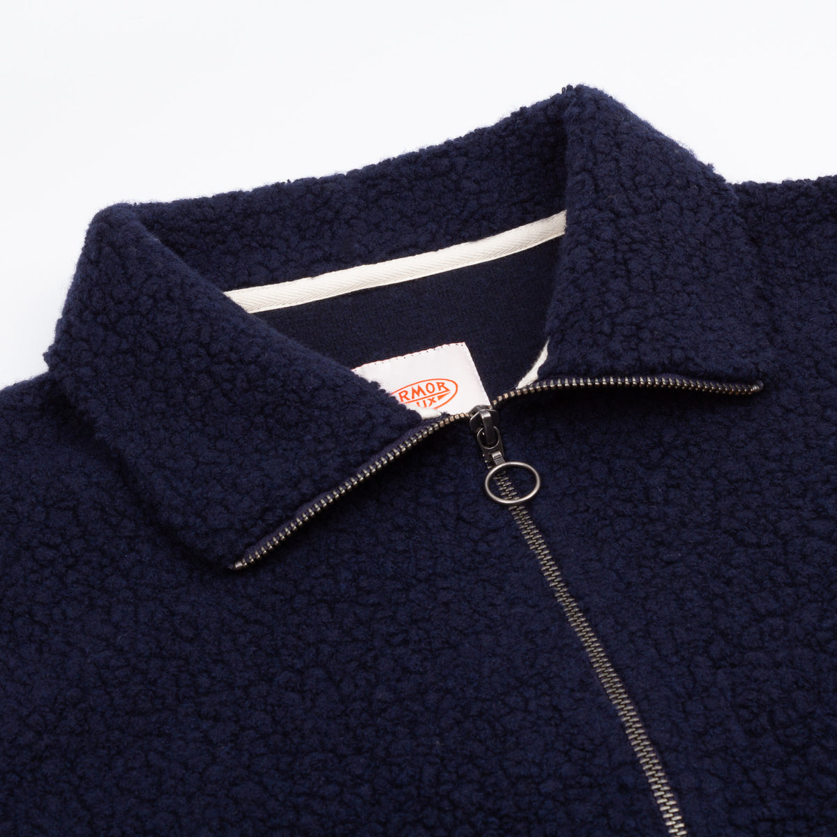 Zipped Sherpa Jacket - Navy Wool