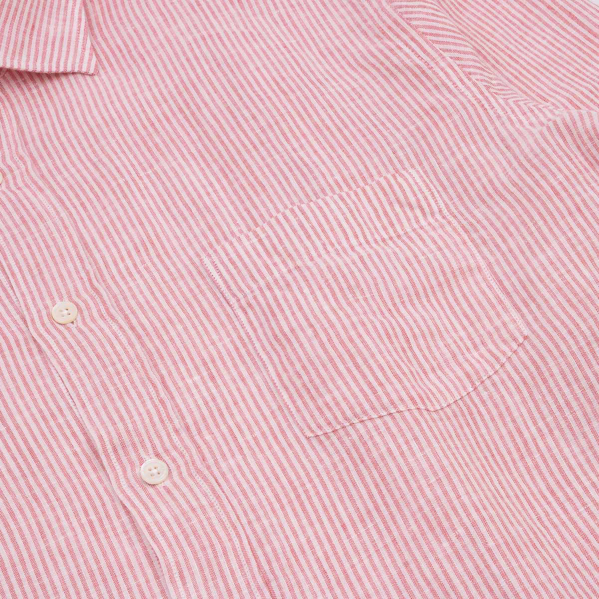 Paul Shirt 1018 - Pink & White Linen (05)