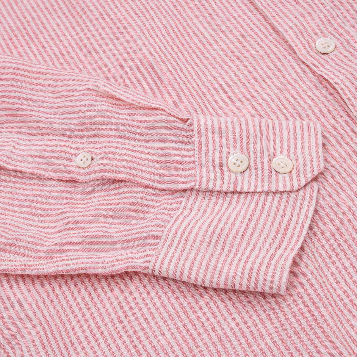 Paul Shirt 1018 - Pink & White Linen (05)
