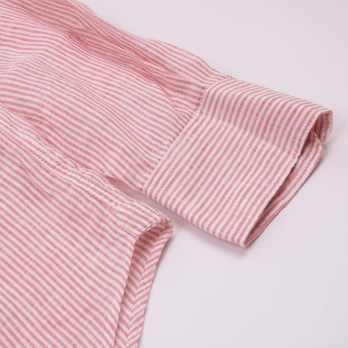 Paul Shirt 1018 - Pink & White Linen (05)