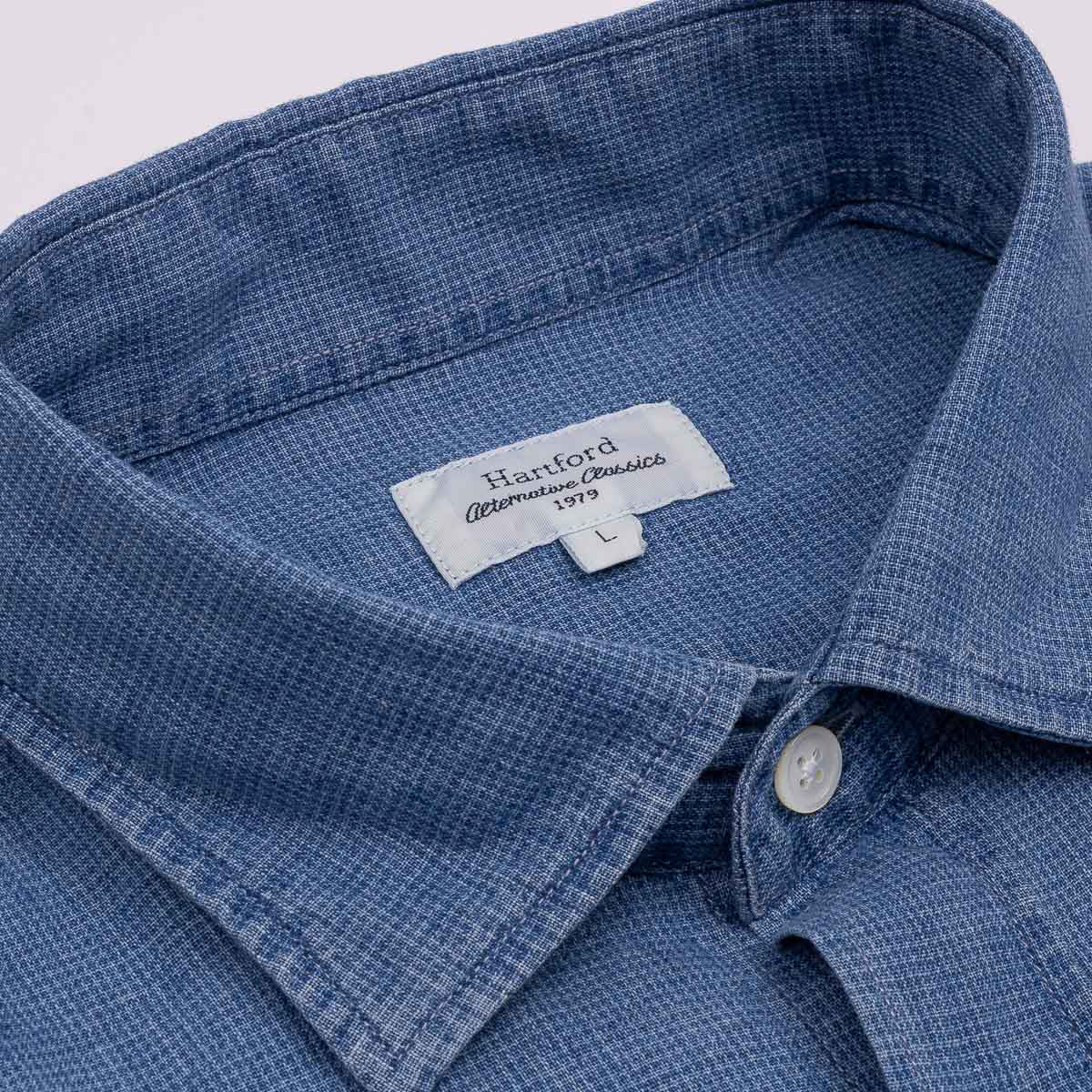 Paul Shirt 1025 - Light Indigo Linen (04)