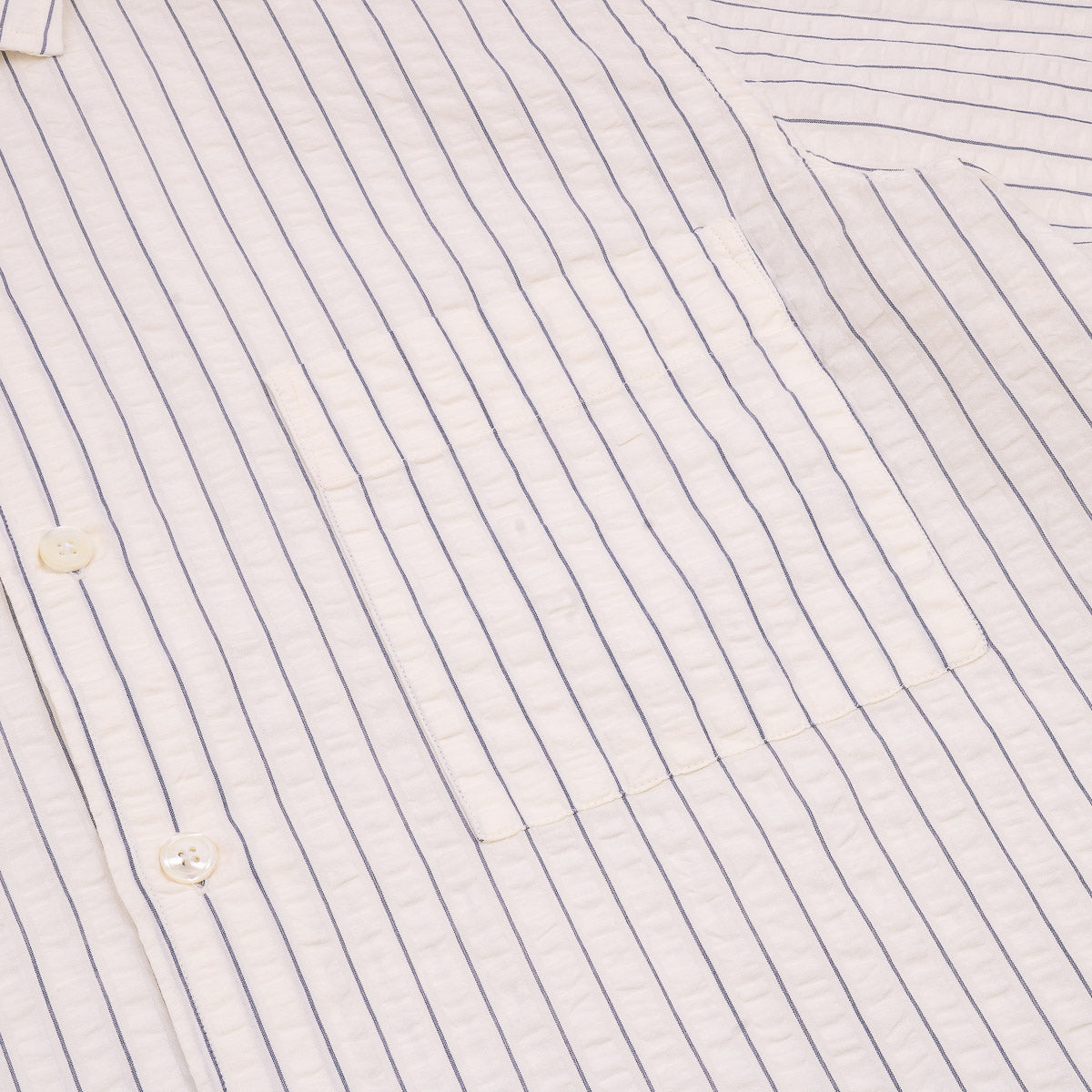Pedro MC Shirt 6009 - Off White & Navy Seersucker (02)