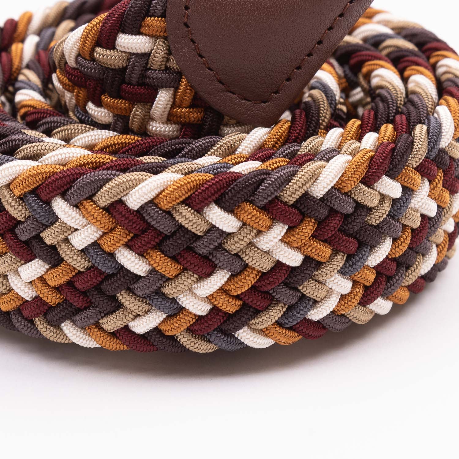 Belt - Gold/Maroon/Multi Woven Elasticated