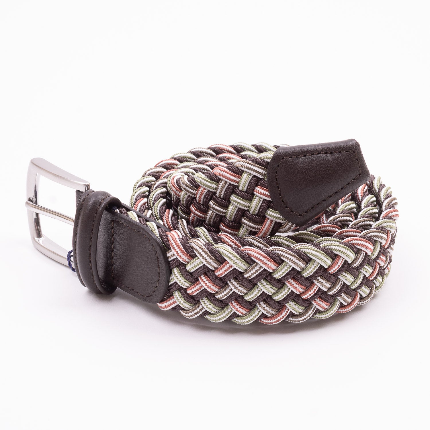 Belt - Red/Green/Brown Large Woven Elasticated