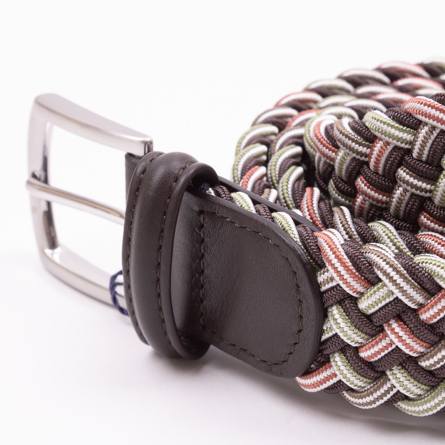 Belt - Red/Green/Brown Large Woven Elasticated
