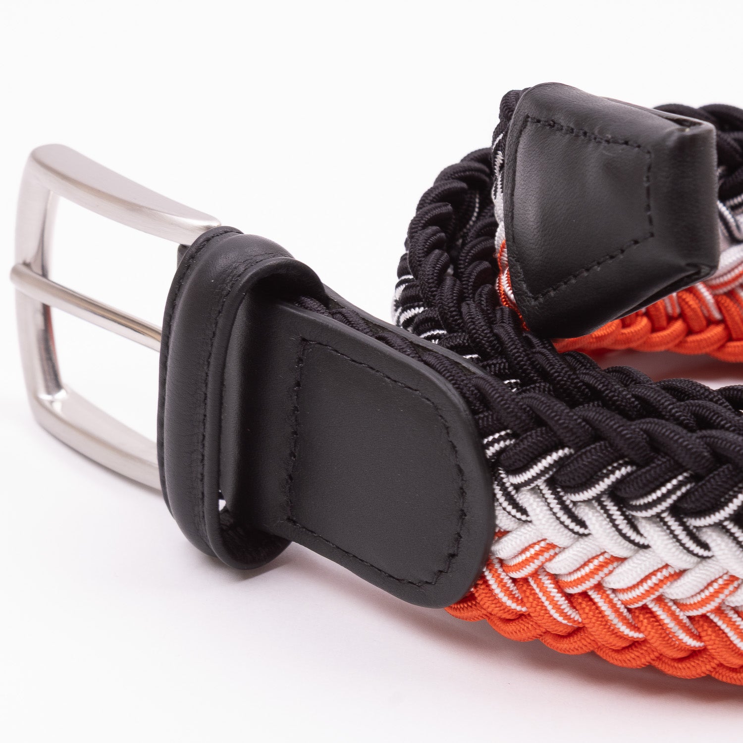 Belt - Black/Red/White Large Woven Elasticated