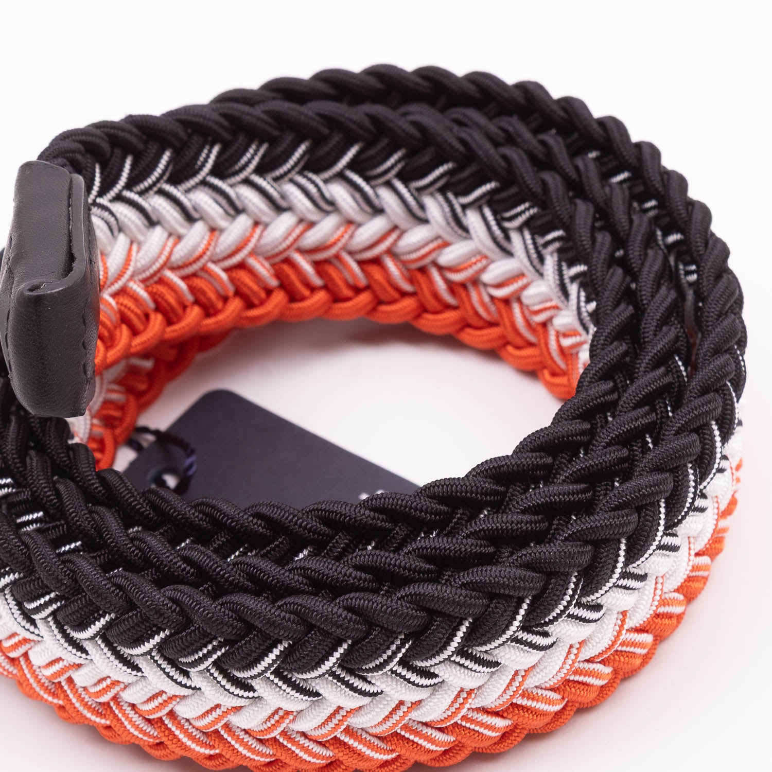 Belt - Black/Red/White Large Woven Elasticated