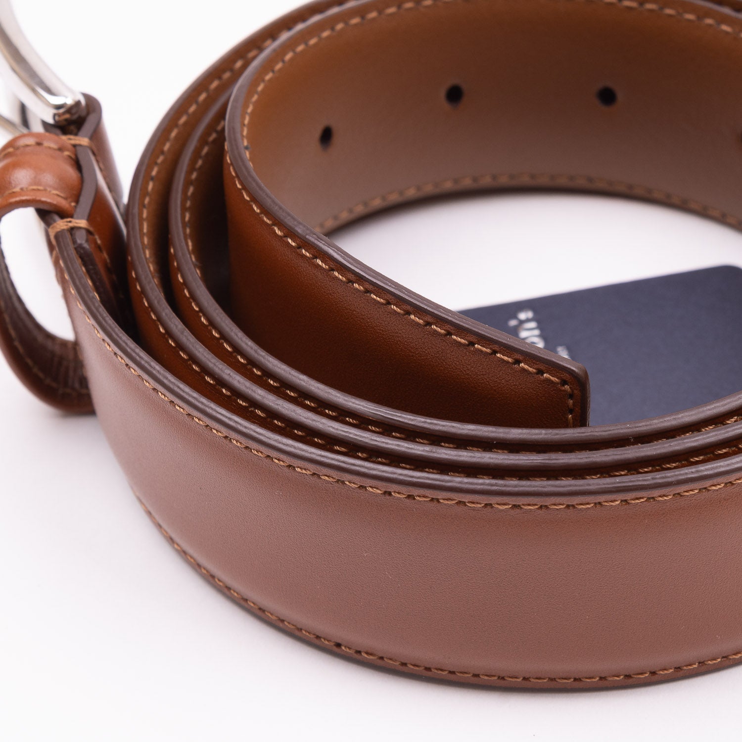 Polished Leather Belt - Light Brown