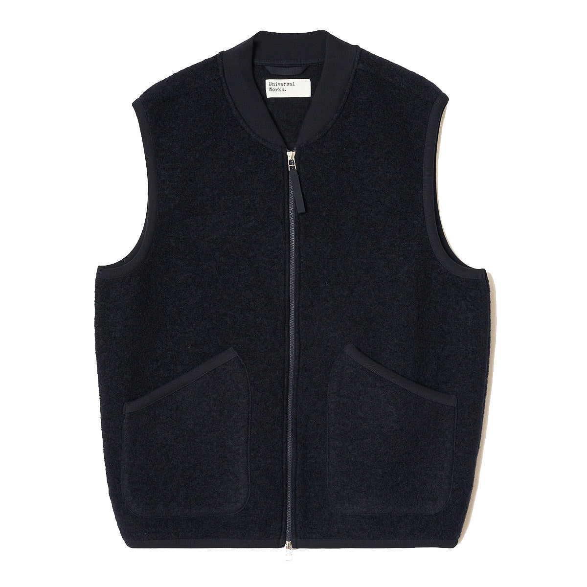 Zip Waistcoat - Navy Wool Fleece