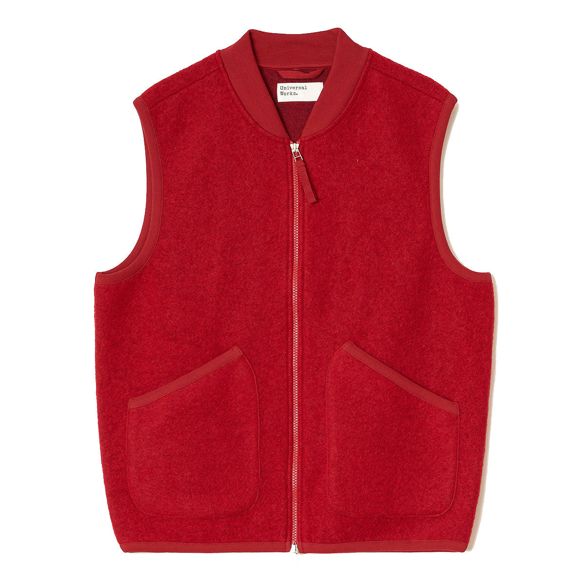 Zip Waistcoat - Scarlet Wool Fleece