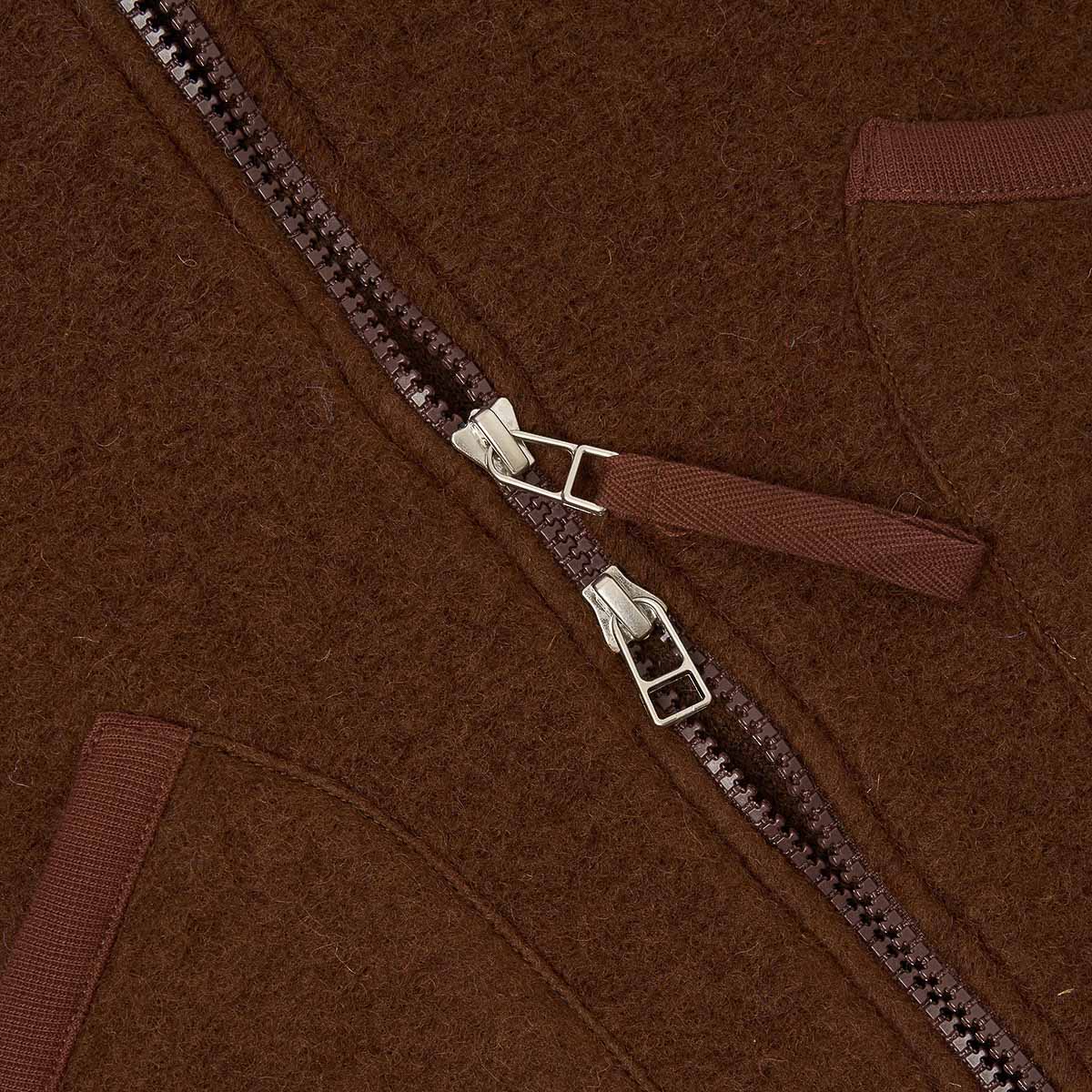 Zip Waistcoat - Cacao Wool Fleece