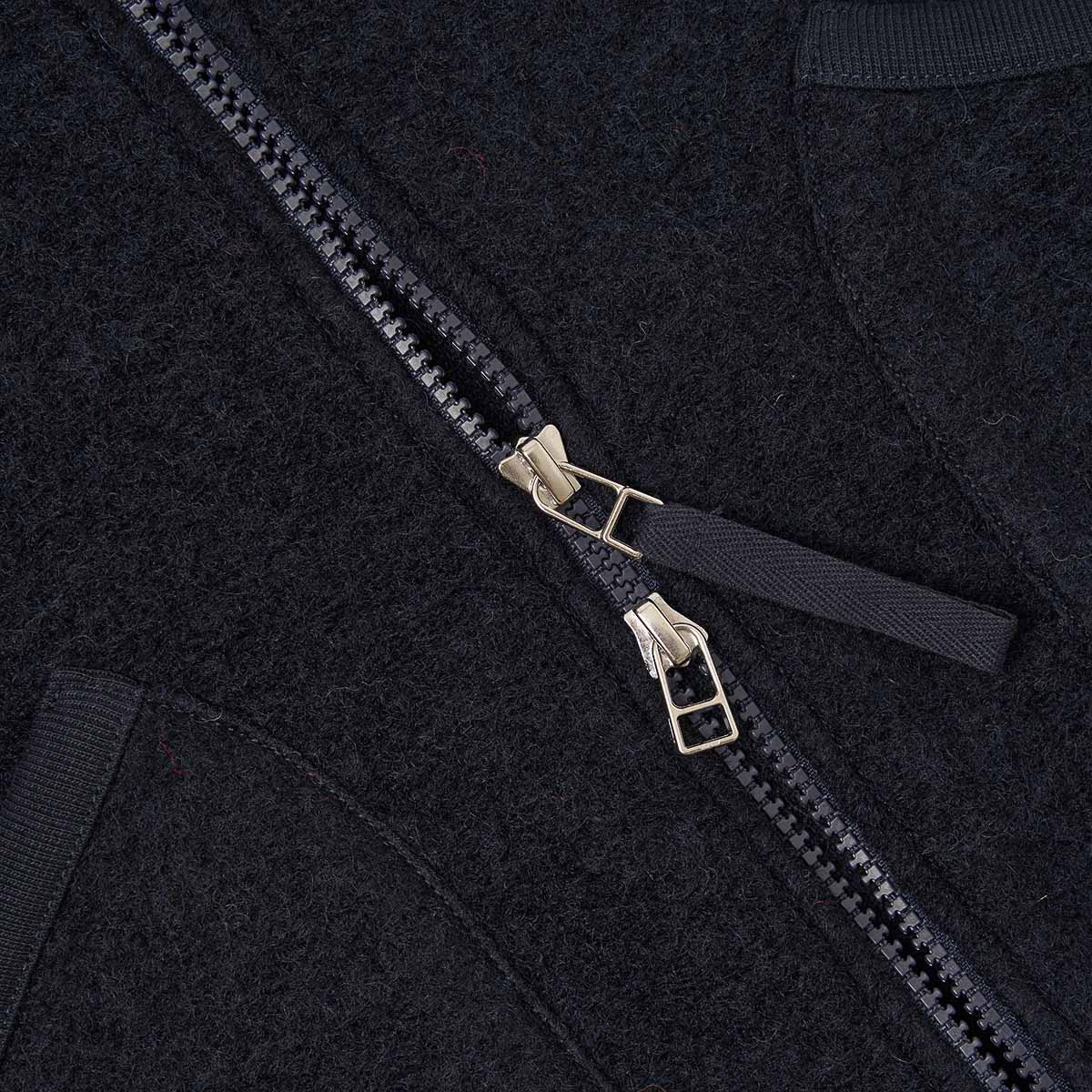 Zip Waistcoat - Navy Wool Fleece
