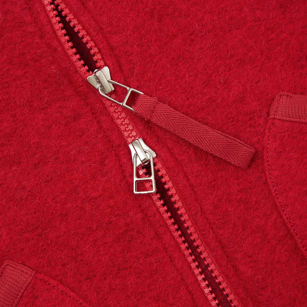 Zip Waistcoat - Scarlet Wool Fleece