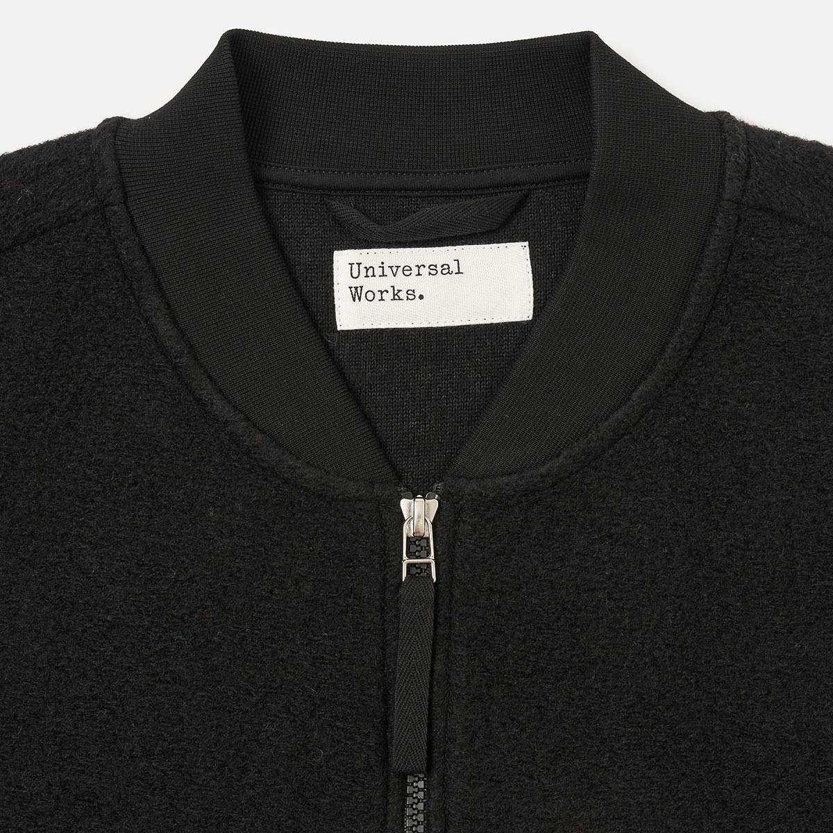 Zip Waistcoat - Black Wool Fleece