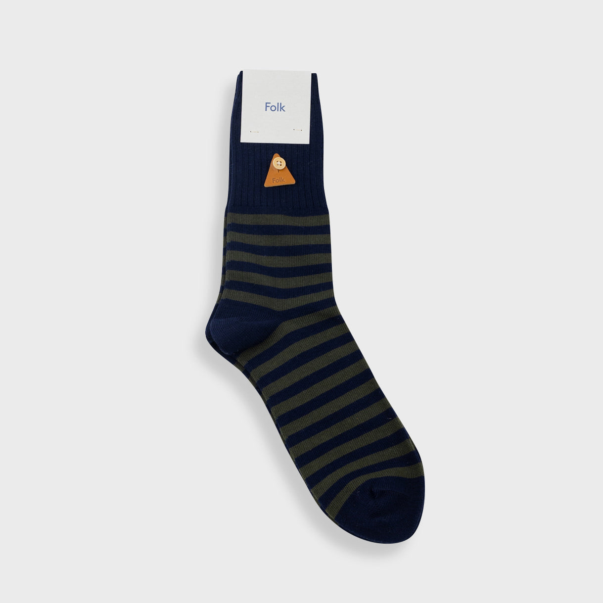 Block Stripe Sock - Navy/Dark Olive