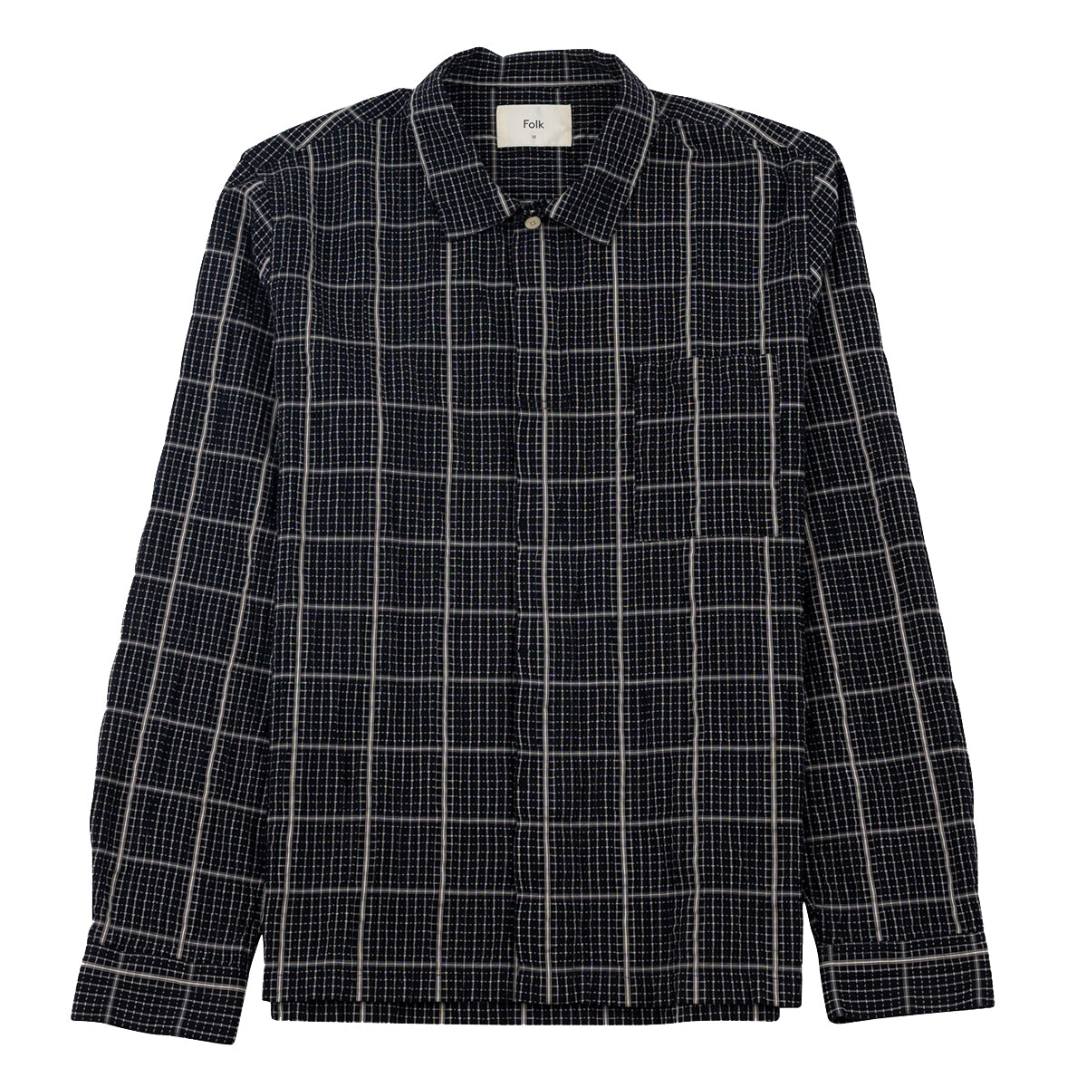 Patch Shirt - Black Windowpane Check