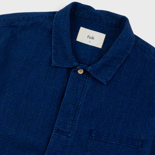 Patch Shirt - Indigo Basketweave
