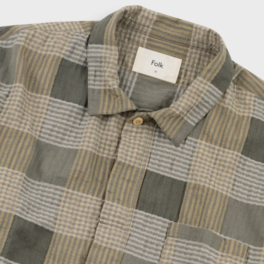 Patch Shirt - Sage Multicheck