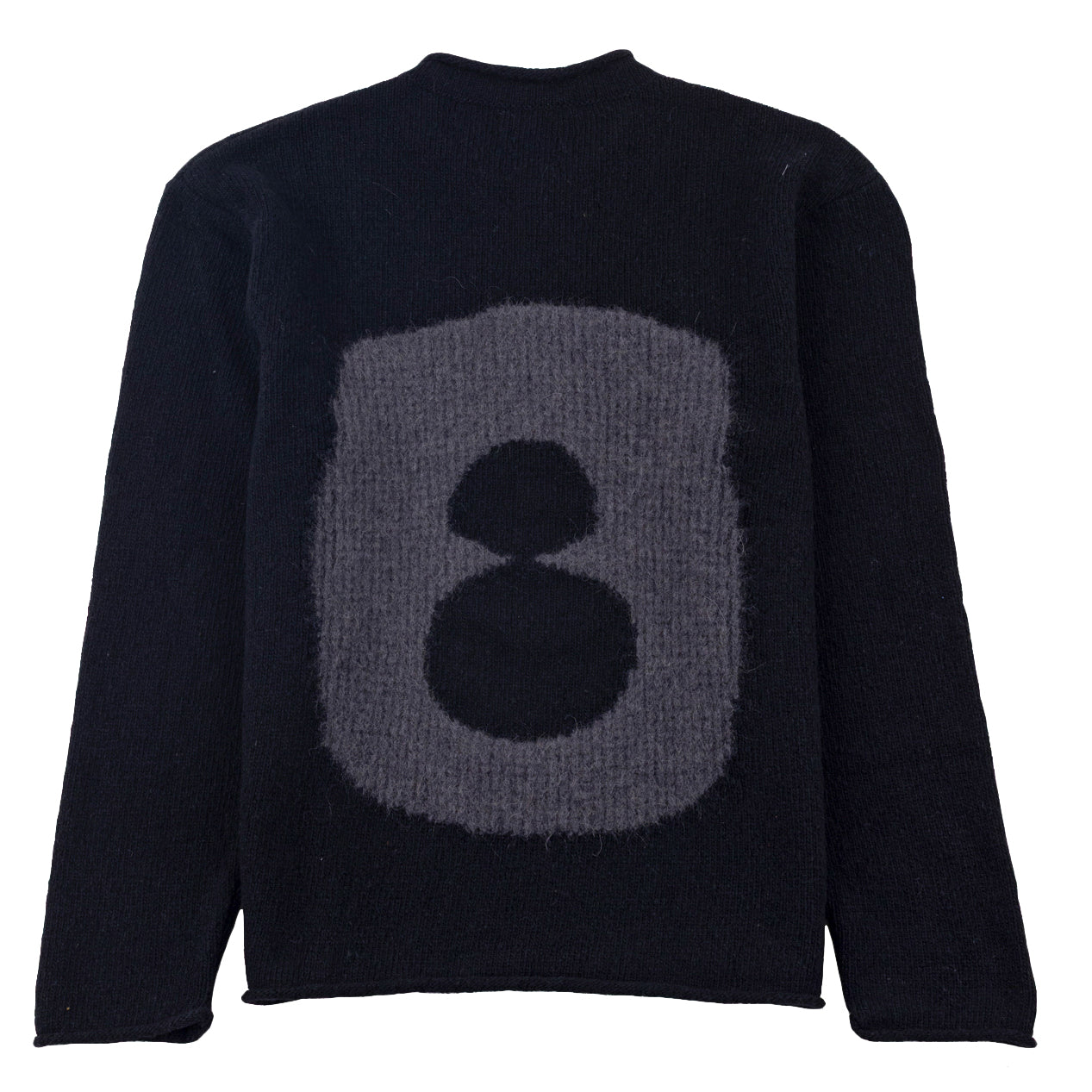 Slouch Crew - Black Charcoal Cast Intarsia