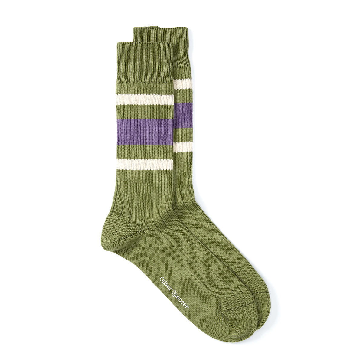Polperro Socks - Albion Green/Mauve